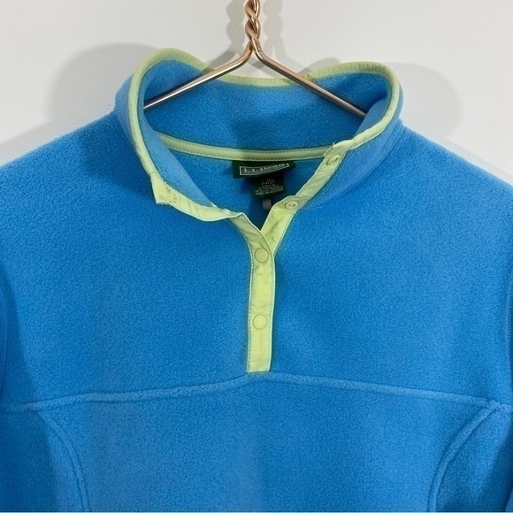 L.L. Bean Vintage Blue Pullover Fleece Snap Jacket Large‎ - Picture 2 of 9